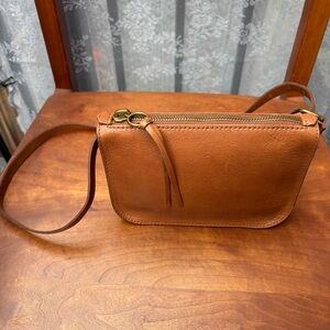 MADEWELL Simple Pouch Belt Bag Cognac Brown Leather